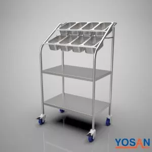 עגלת נירוסטה לסכו"ם ומגשים