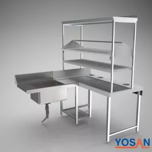 שולחן כניסה מנירוסטה למדיח כלים